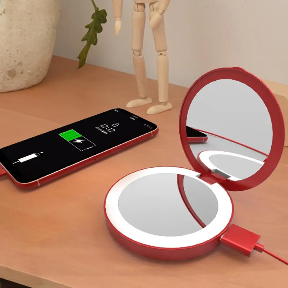 Косметическое зеркало с USB перезаряжаемым внешним аккумулятором мини