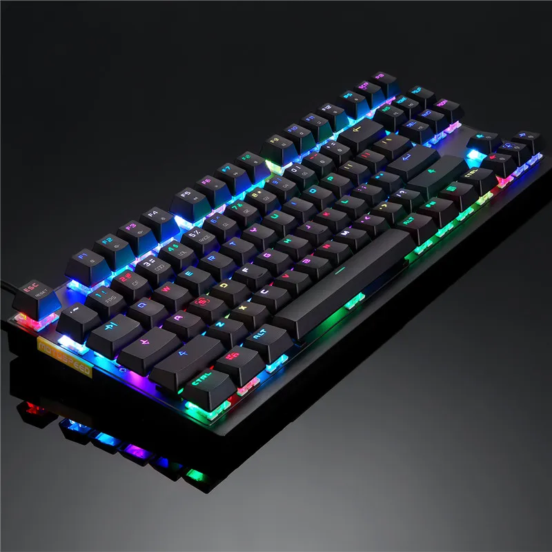 MotoSpeed K82 профессиональная компьютерная игровая механическая клавиатура RGB светодиодный USB Проводная 87 клавиш клавиатура для Esports игр