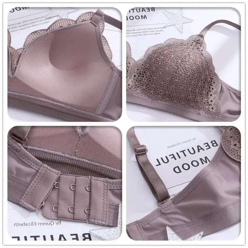 

Women Lace Wirefree Bra Sexy Backless Vest Thin Cup Bras Lingerie Comfort Bralette Padded Brassiere Seamless Girls Underwear