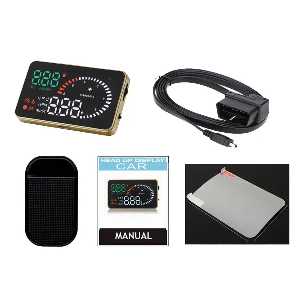 

5.5' Multi-color Screen X6 Car HUD Head up Display OBD II Speed Warning