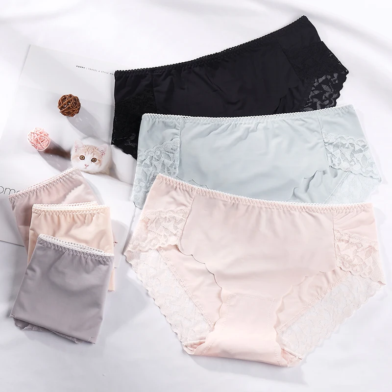 

Lace Sexy Panties for Women Hollow Out Underwear Female Seamless Mid-Rise Breathable Underpants Ladies Soft Comfortable Lingerie