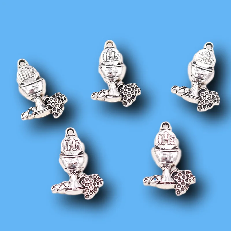 10шт Серебряный Покрытый Оберег JHS Вино Святой Грааль Металлический Подвеска Винтажные Серьги Браслет DIY Ювелирные Ремесла Изделия 29*20мм A2297 on.