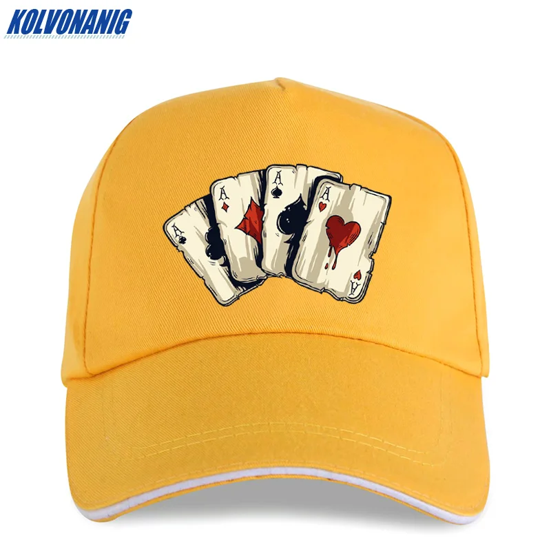 KOLVONANIG Летняя мода бренд Poker Spades интересный принт Мужская бейсболка s Повседневная Хип-хоп Хлопковая женская кепка дальнобойщика шляпа - Цвет: yellow