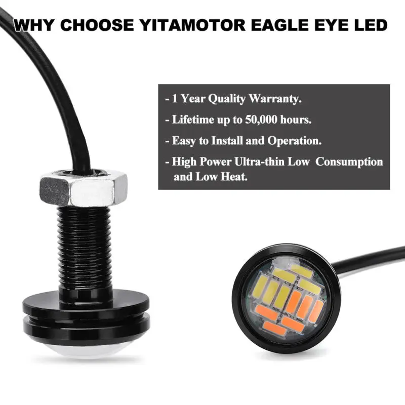 

Lamp Car DC12V 23mm 6500K 4014 12LED White Amber Switchback DRL Aluminium Alloy Kit New Hot Accessories