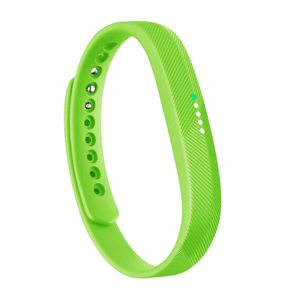 green Baaletc для Fitbit Flex 2 Band 6 цветов Мягкая силиконовая лента ремешок для Fibit Flex 2 браслет аксессуары маленький большой - Цвет: green