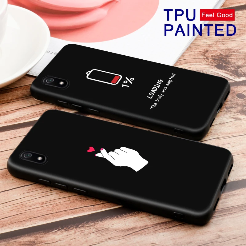 Парный чехол для телефона Xiaomi Redmi Note 7 Pro 7A K20 5 6 6A мягкий матовый из ТПУ с