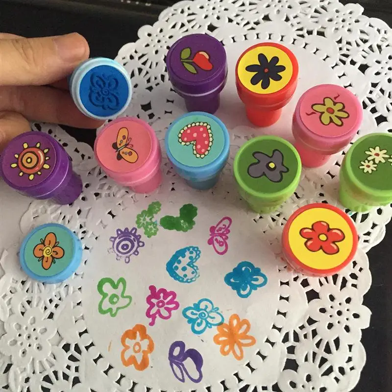 10 шт. детские милые пластиковые самописающие штампы игрушки для детей сделай сам