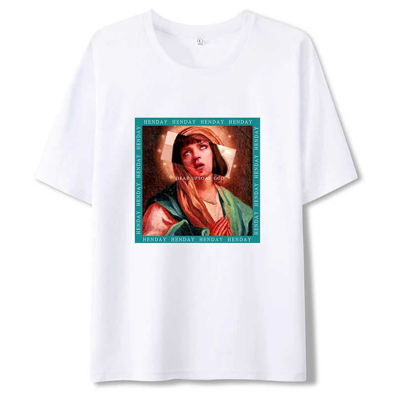 Модная футболка с забавным принтом Женская Повседневная модная Эстетическая Летний хлопковый топ