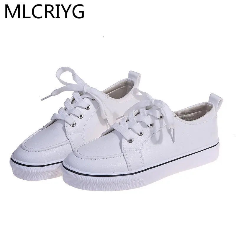 

2021 Women's Flat Shoes Lace-up Comfortable Breathable Casual Shoes Fashion Women's Shoes Autumn Simple Pure Color Sneakers