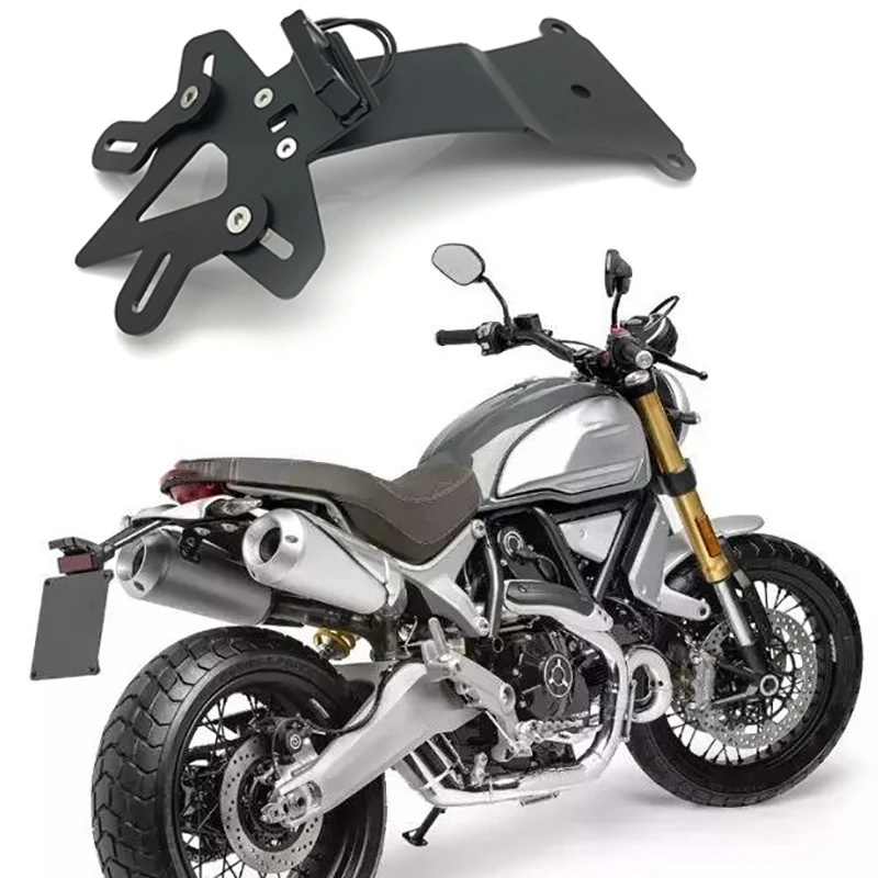 

Motorcycle License Plate Holder Bracket Fender Eliminator with LED Light for DUCATI Scrambler Cafe Racer 800 2019-2022