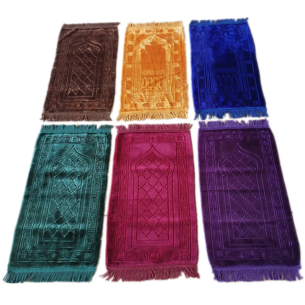 Однотонный детский моющийся молитвенный коврик Janamaz Islamic Salah Namaz Musallah 35x65CM|Коврик| |