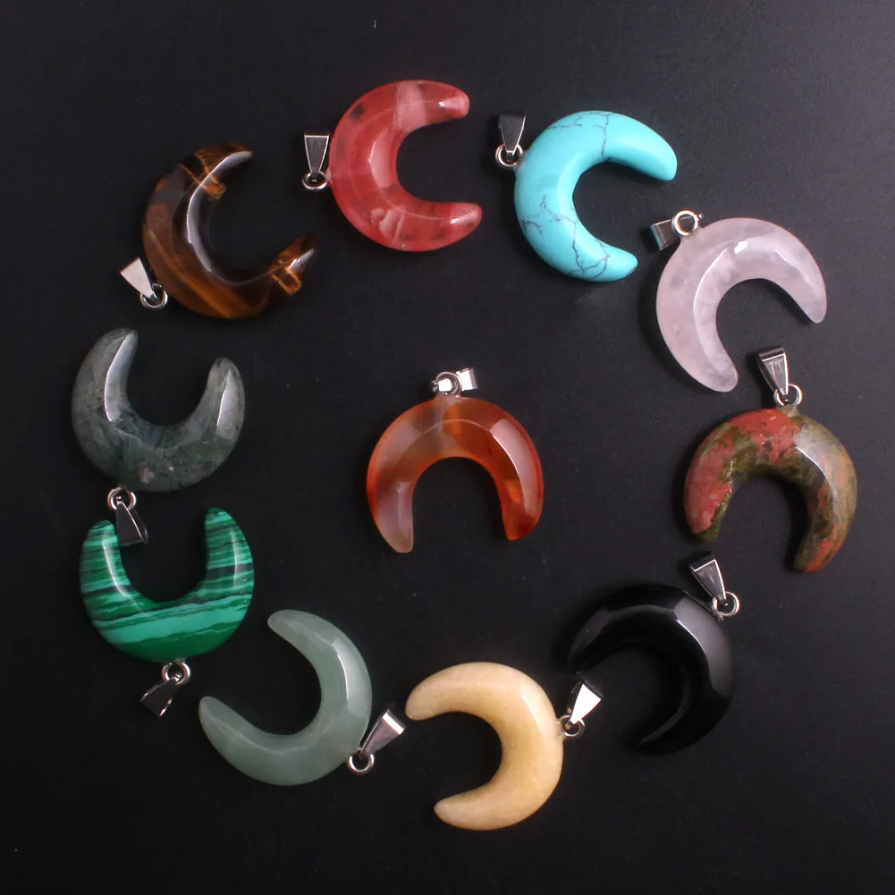 

Оптовая продажа 12 шт./лот ожерелье в форме подковы из натурального камня Подвески для изготовления ювелирных изделий своими руками женский ...