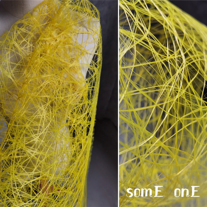 

Bird's Nests Hollowed Mesh Fabric Yellow DIY Props Decor Modeling Art Fashion Creative Clothes Designer Fabric
