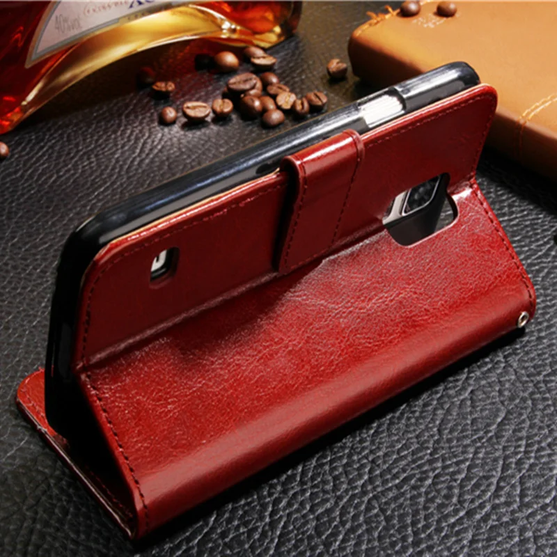 Роскошный кожаный чехол книжка с бумажником для Samsung Galaxy S5 Neo SM G903F / G900F GT I9600 Classic
