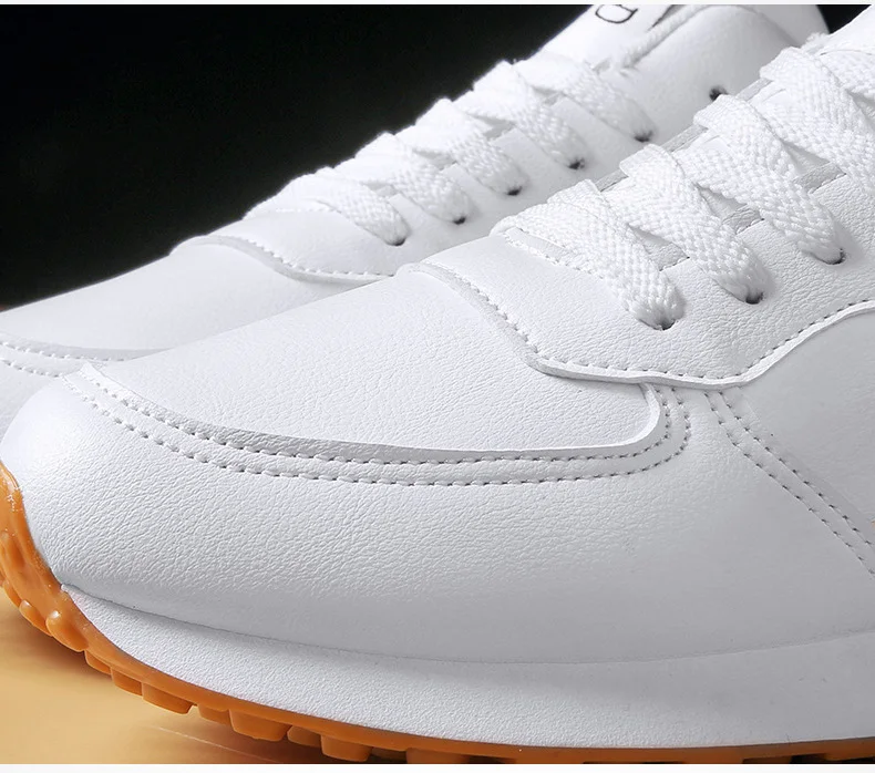 

2021 New Brand Men Leisure Sneakers Spring Leather Casual Shoes Fashion Cool Flat Casual Sport Running Shoes