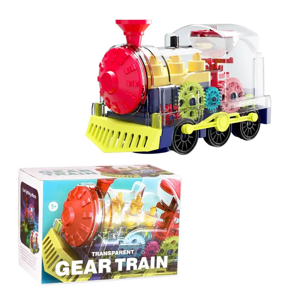 

Electric Train Toy Transparent Electric Music Toy Train With Colorful Light Early Educational Battery Powered Train Toy Supplies
