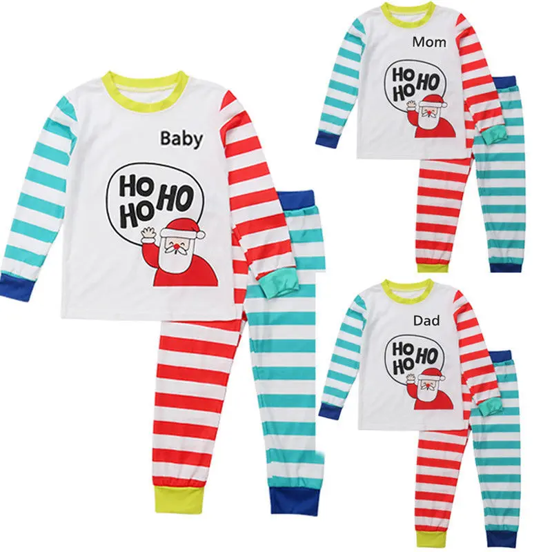 Осенне зимние повседневные рождественские пижамы Семейные комплекты одинаковые
