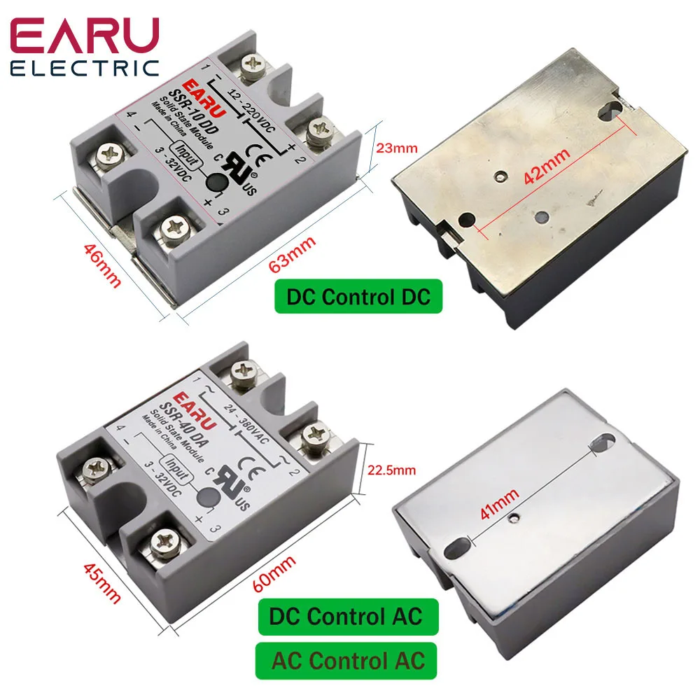 SSR-25DA SSR-40DA SSR-25AA SSR-40AA SSR 10A 25A 40A DD DA AA твердотельный релейный модуль для контроля