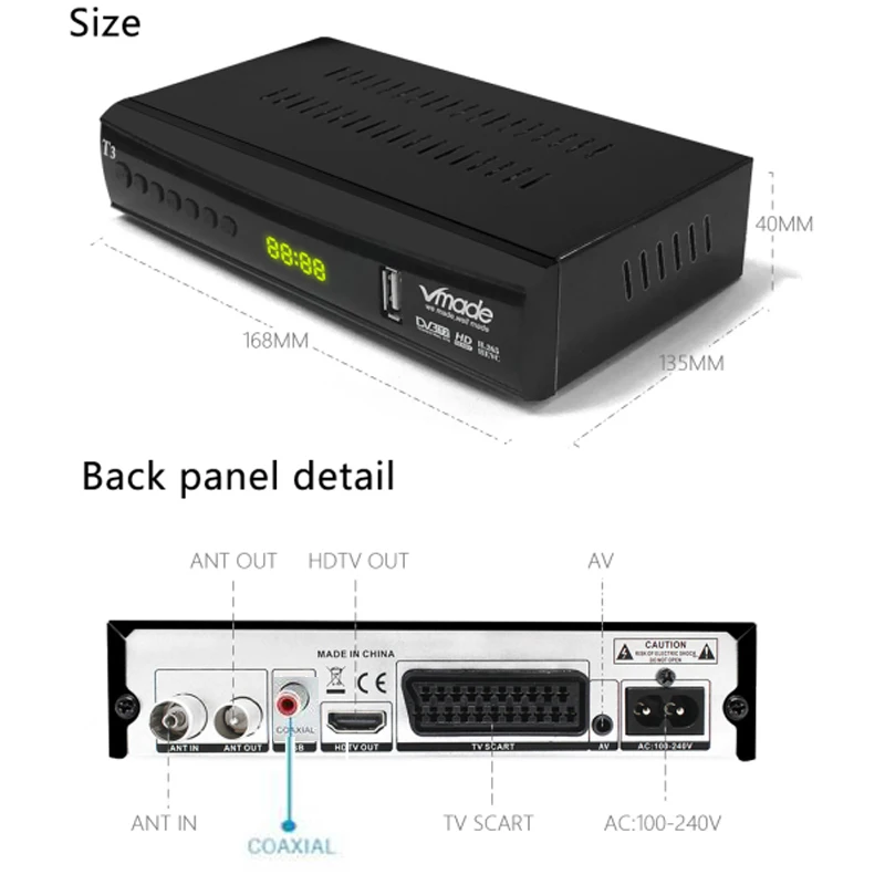 Новый H265 Hevc ТВ ресивер Dvb T2 поддерживает Dolby ac3 обновленный от DVB T|ТВ-приставки и