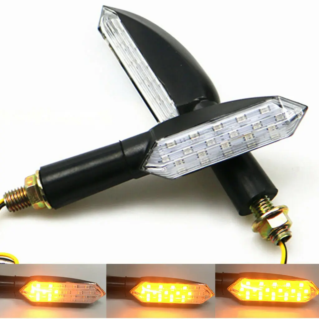 

Amber Flowing Flash LED Turn Signal Indicator Blinker Light Cruiser Chopper KLX