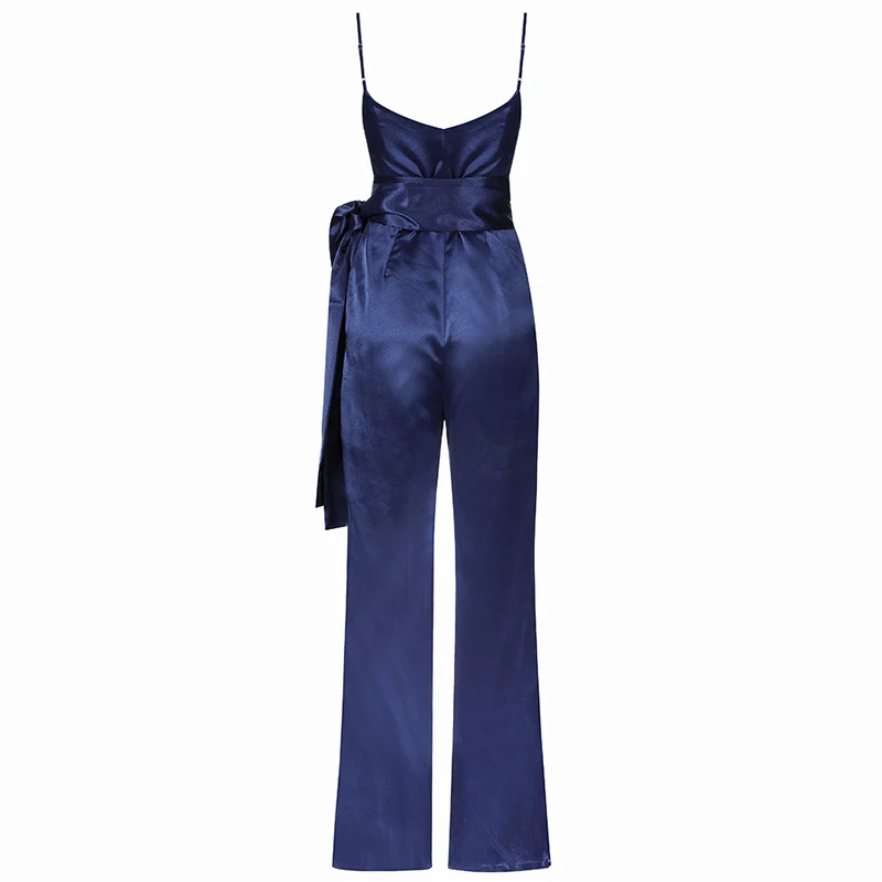 Женский атласный комбинезон Max Spri элегантный Свободный с v-образным вырезом на