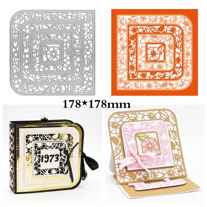 Рамки с цветочным узором высечки для изготовления карточек рамки фотоальбома +