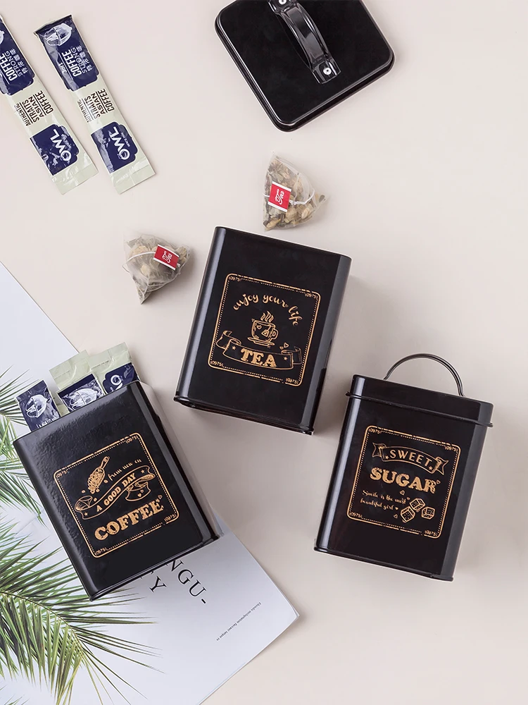 Квадратные герметичные Баночки в ретро стиле кофейные горшки баночки для пудры