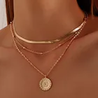 Многослойное ожерелье с подвеской в виде монеты для женщин, классическое многослойное ожерелье в стиле ретро, модное украшение для свадебной вечеринки, подарки
