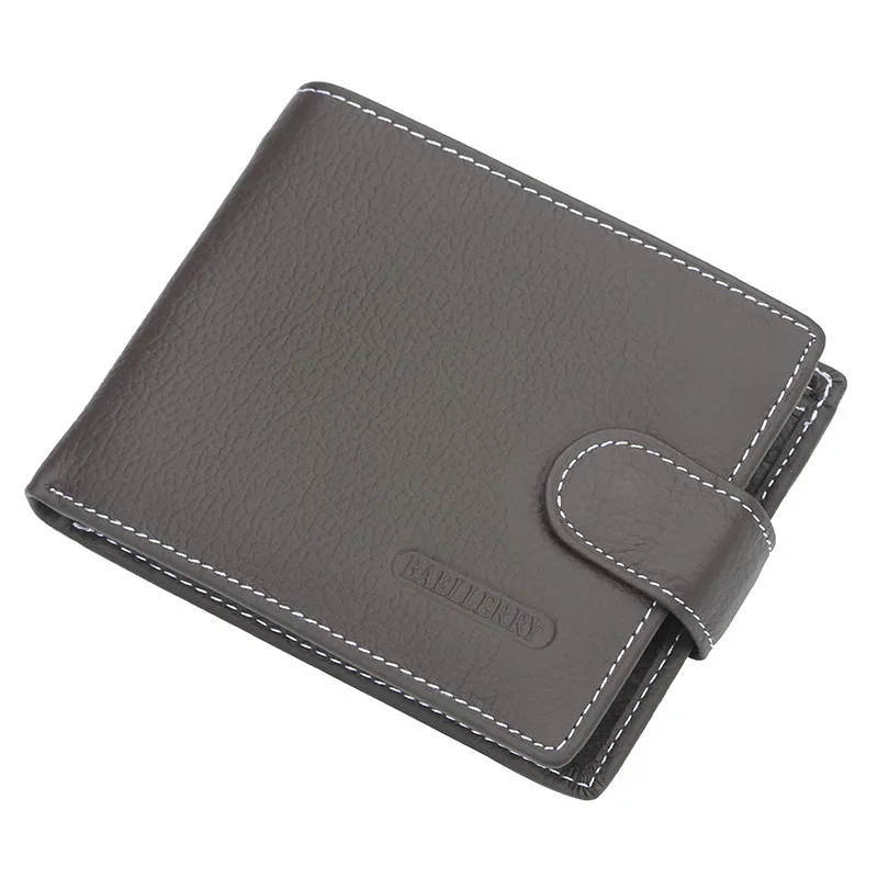 

Genuine Leather Men Wallet Business Mini Thin Short Retro Multifunction Black Casual Purse Carteras Hombre Card Package DA50QB