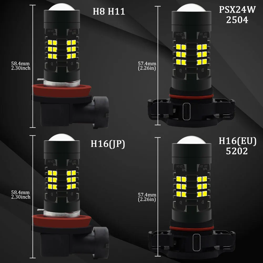 2) Canbus H8 H11 H7 H16 5202 HB4 9005 9006 HB3 P13W PSX24W 2504 PS X 26W 9145 H10 светодиодный DRL Противотуманные фары Дневные ходовые огни