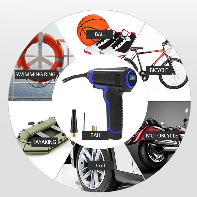 12V воздушный компрессор беспроводные Портативный насос подкачки цифровой