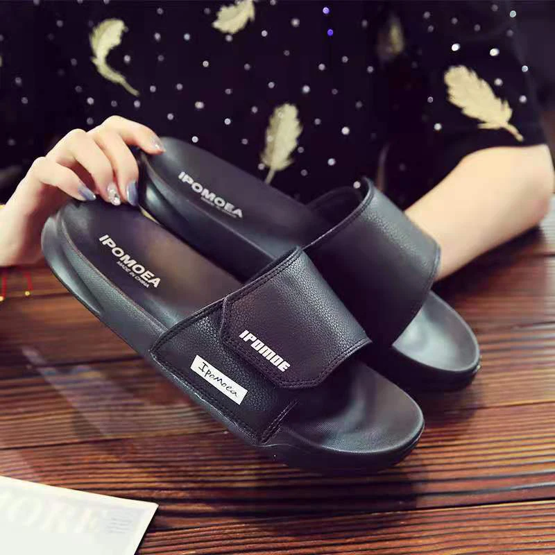 

Men's Leather SandalBrand Slippers Fashion Personality Buckle Flip flops Men's Non-slip Soft Bottom Lazy Half Drag New Sandals