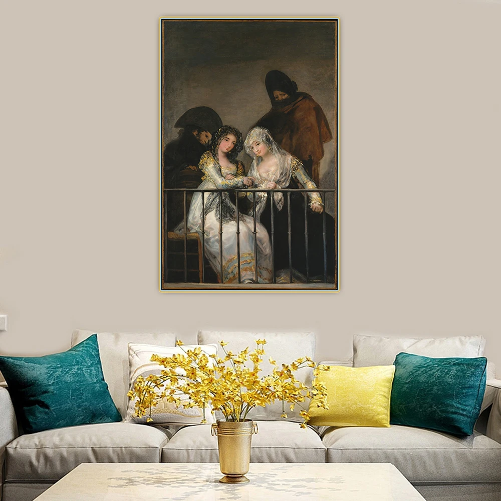 

Francisco Goya"Majas On A Balcony"Canvas Oil Painting Western Art Decor Poster Wall Aesthetic Home Interior Decoration