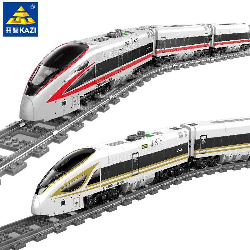 

Современный высокоскоростной поезд каретка Электрический поезд набор с треком Мини-куклы строительные блоки Обучающие игрушки для детей