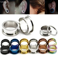 leosoxs 2pcs 6 color 316l stainless steel plated pulley auricle external thread earring piercing ear expander jewelry
