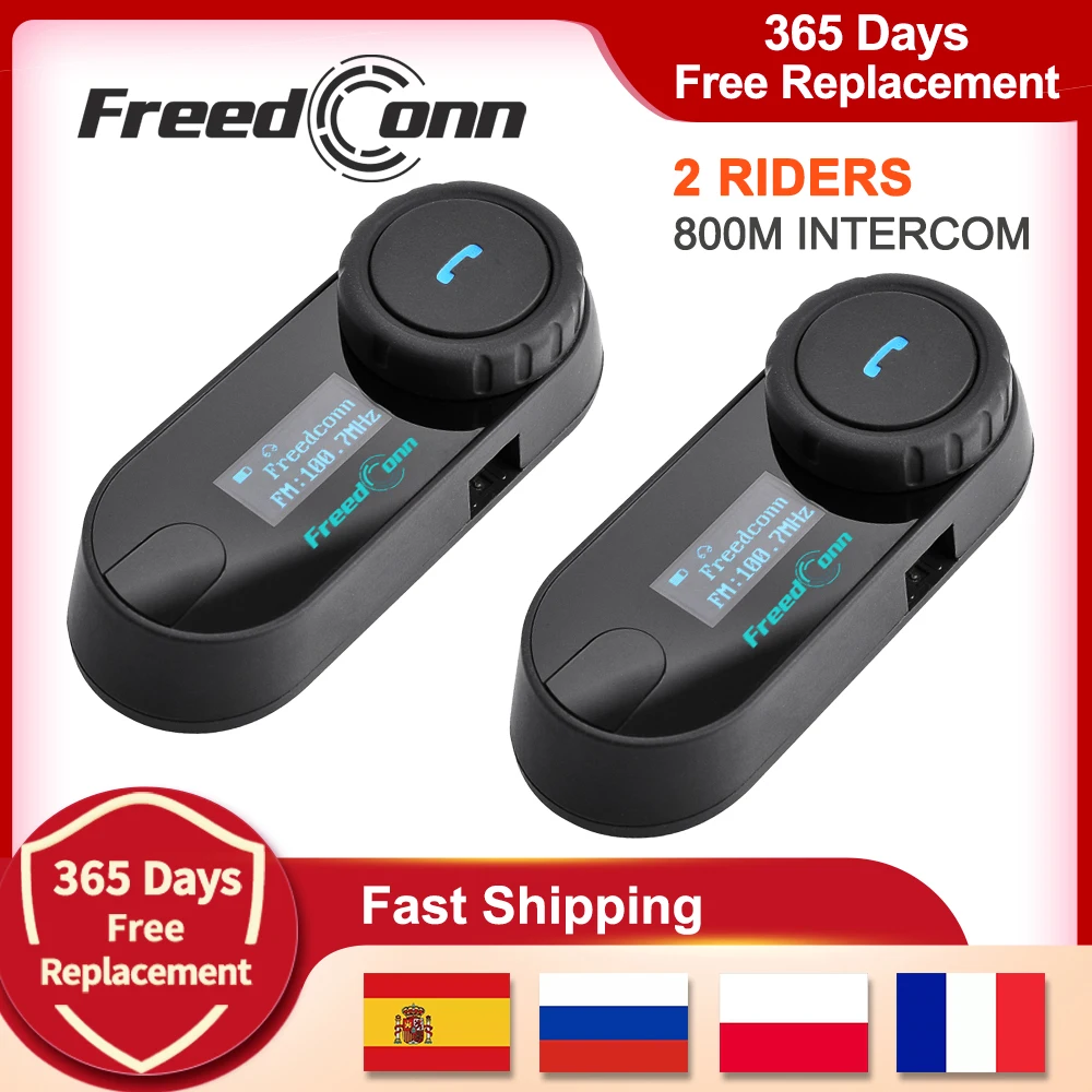 FreedConn TCOM-SC переговорное bluetooth-устройство для мотоциклетного шлема гарнитура 800 м