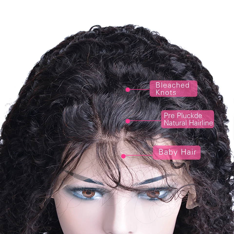 Бразильский кудрявый парик 360 синтетический фронтальный предварительно сорвал с