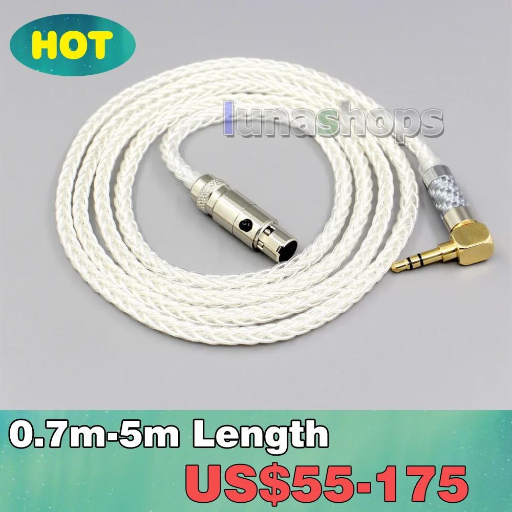 

4.4mm XLR 2.5mm 99% Pure Silver 8 Core Earphone Cable For AKG Q701 K702 K271 K272 K240 K141 K712 K181 K712 Headphon LN006787