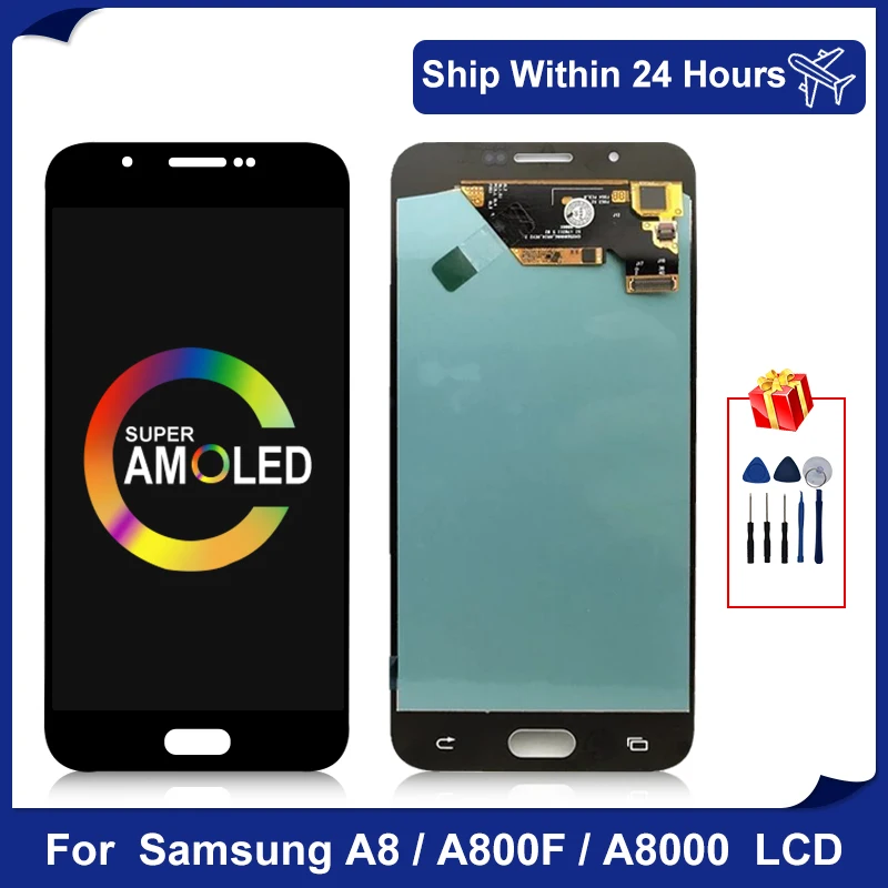 Супер AMOLED для Samsung Galaxy A8 2015 ЖК дисплей A800 сенсорный экран дигитайзер samsung A8000 A8000F
