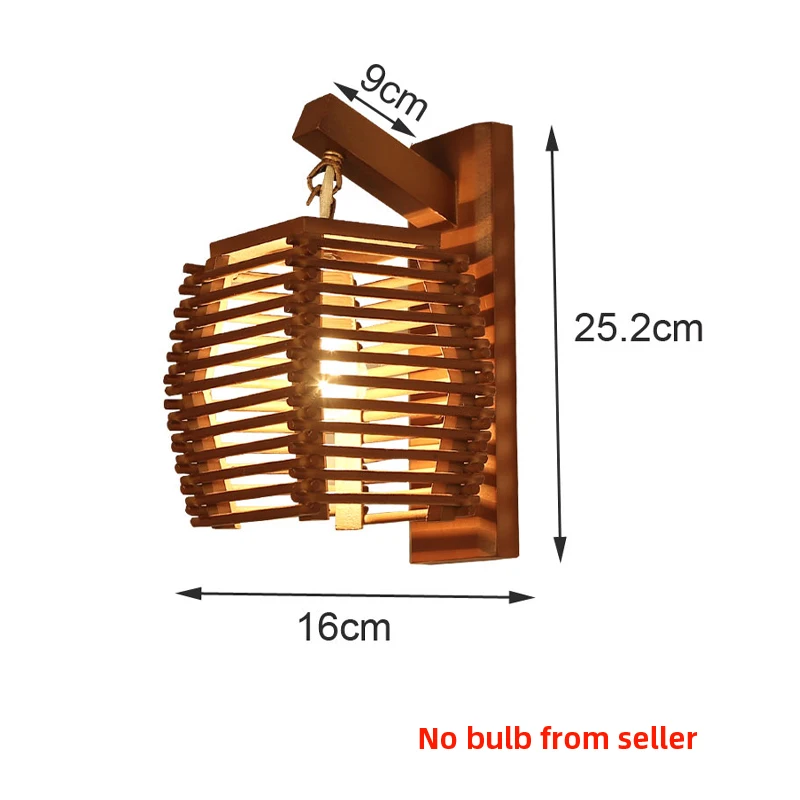 Креативная винтажная китайская бамбуковая настенная лампа E27 бра для коридора