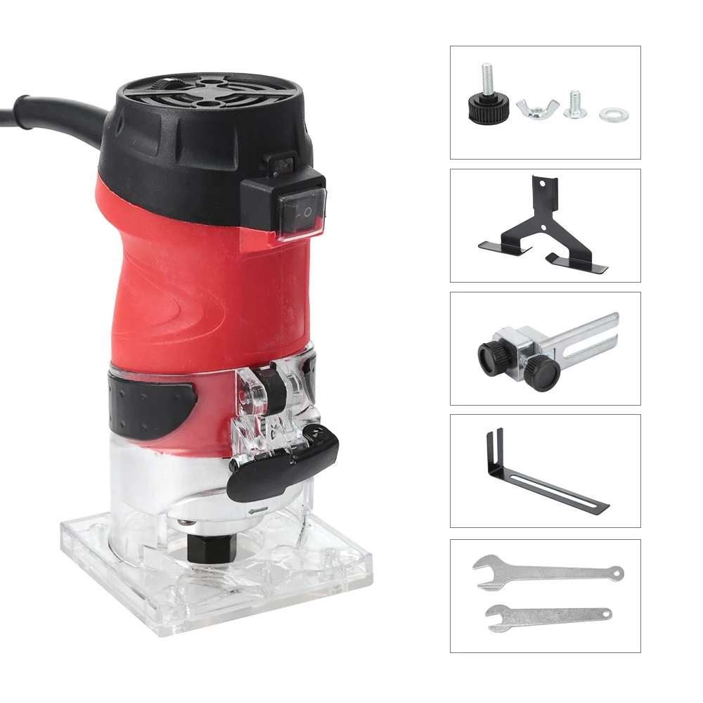 220V 800W 6mm Electric Hand Trimmer Router 6 Speed Setting Woodworking Laminate Joiners Carving Machine Wood EU/US | Инструменты