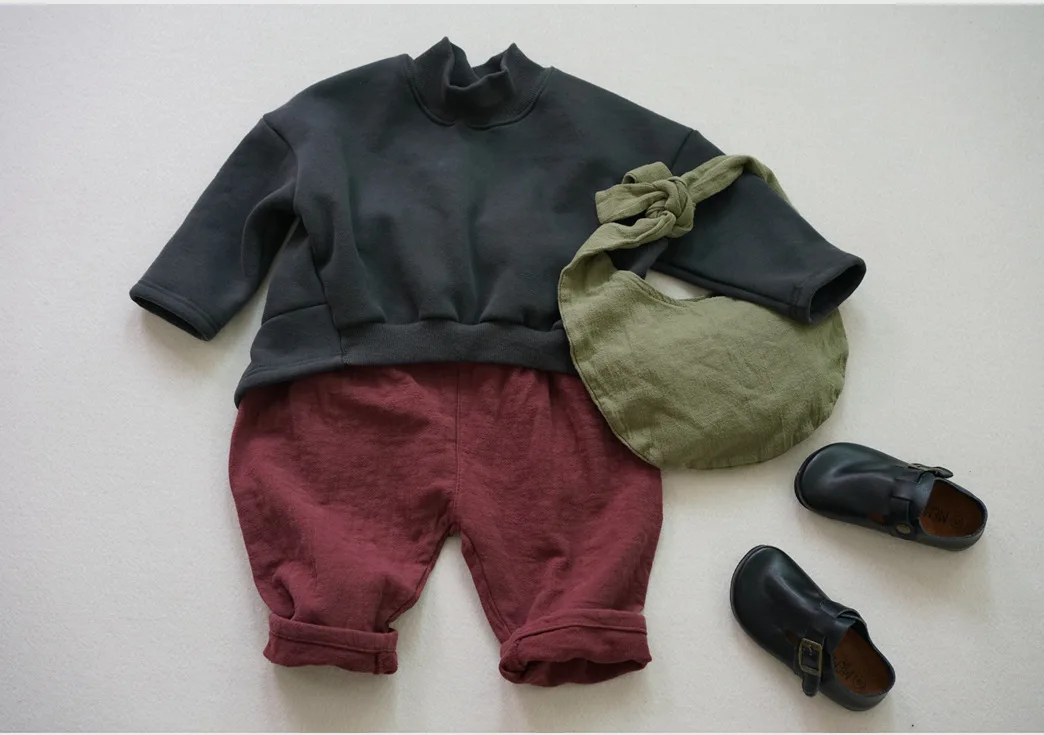 Детский свитер сезон осень зима из ворса с вогнутой формой пальто для детей