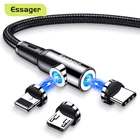 Магнитный зарядный кабель Essager Micro USB, USB Type-C, для iPhone, Samsung, Android мобильный телефон