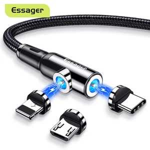 Магнитный зарядный кабель Essager Micro USB, USB Type-C, для iPhone, Samsung, Android мобильный телефон