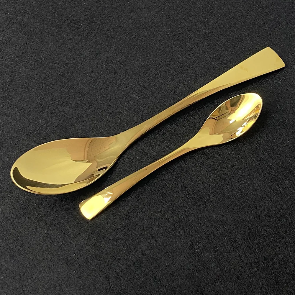 Набор столовых приборов из нержавеющей стали под золото 18/10 16 шт.|Столовые