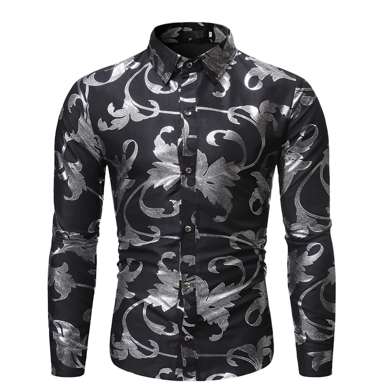 Мужская хипстерская черная рубашка с цветочным принтом мужская 2020 брендовая