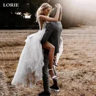 Свадебное платье LORIE в стиле бохо, сексуальное кружевное платье с V-образным вырезом и аппликацией, с открытой спиной, кружевные платья невесты в стиле кантри