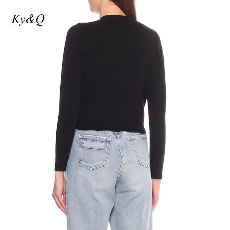 Стразы вязаный шерстяной свитер для женщин 2021 осень зима новый стиль черный