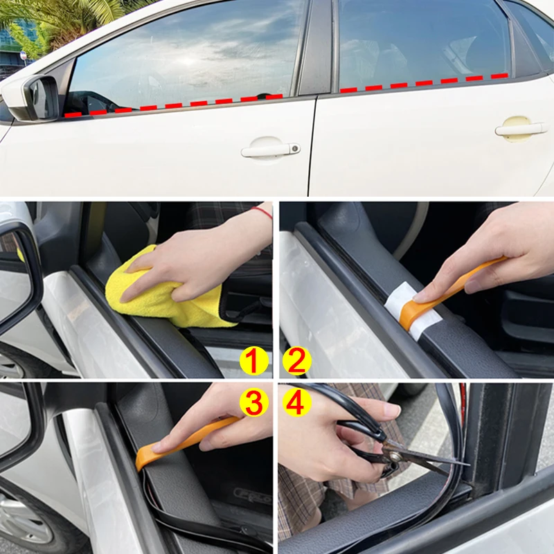 

Universal DIY Car Styling Rubber V Type Car Door Window Glass Seal Strips Sticker Soundproofing Sealing Sticker Auto Accessories