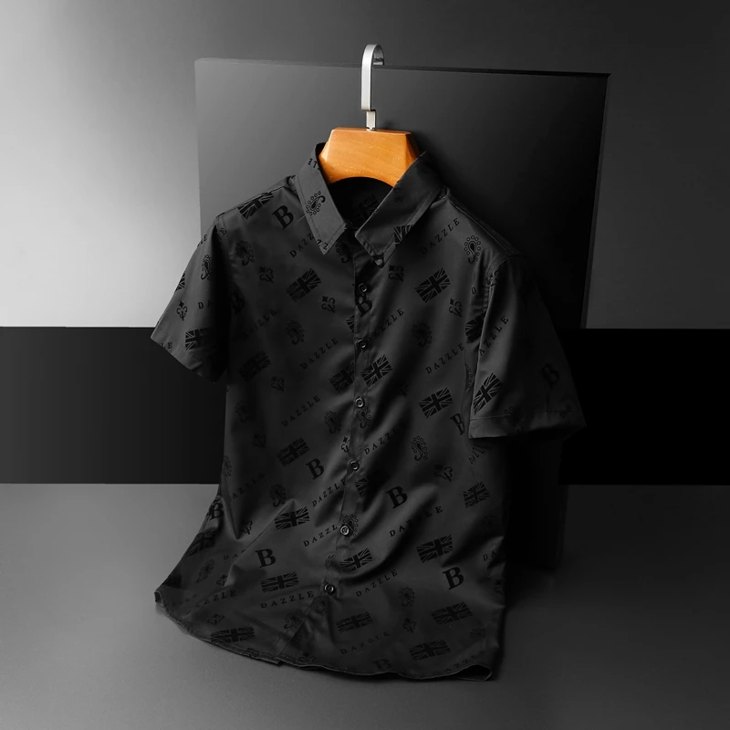 

Black Great UK Designers Men's Shirt British Flag New Arrivals Very Good Quality Short Sleeve Shirts for Men Clothing 2272